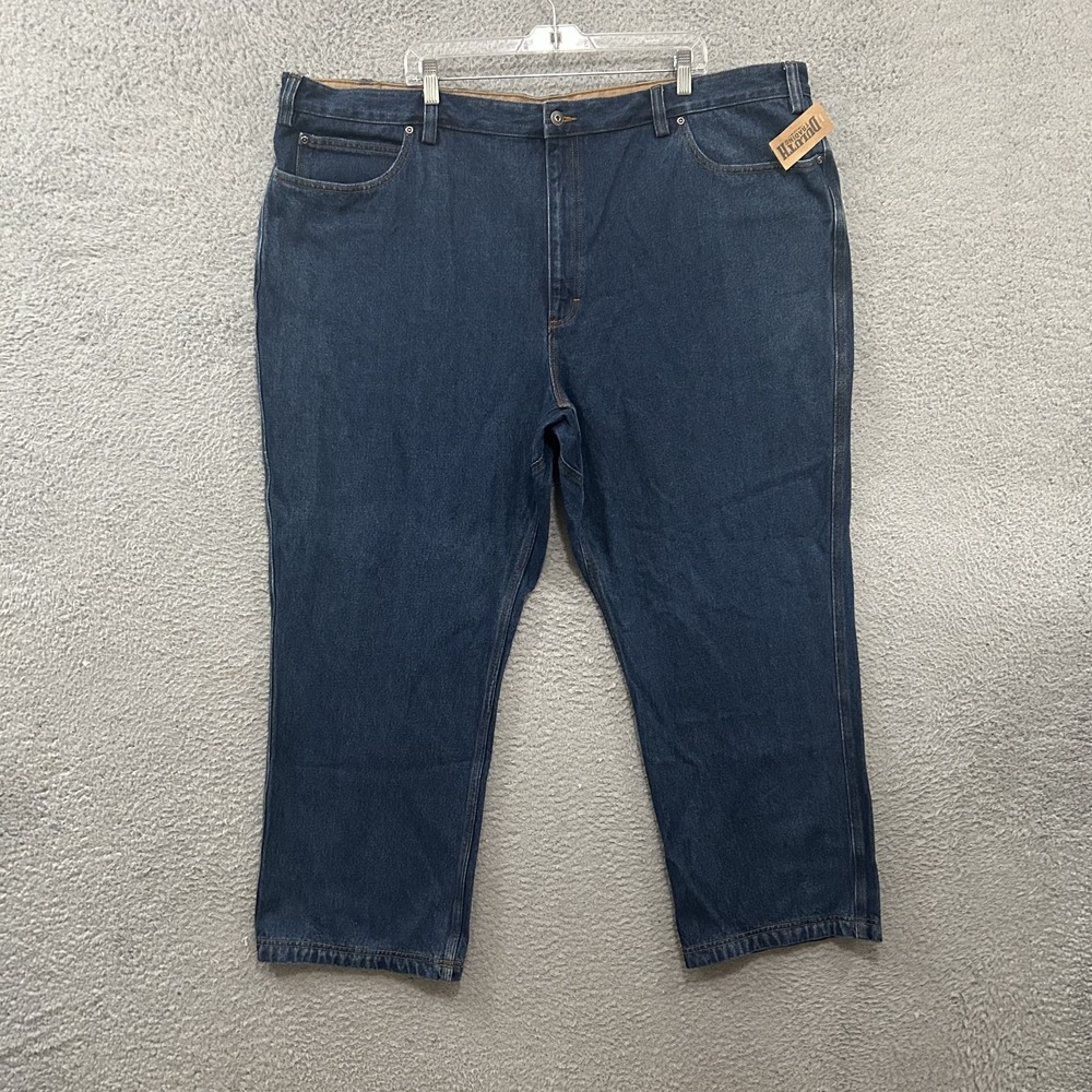 Duluth Trading Jeans Mens 50x30 Blue Denim Ballroom Dark Wash Relaxed Fit Cotton